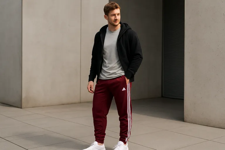 Outfits en gelegenheden met een Adidas maroon broek