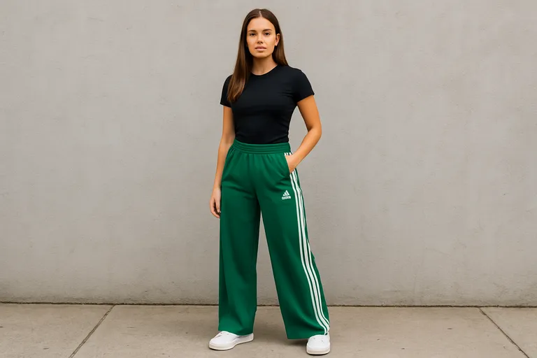 Zo style je een Adidas broek dames wijde pijp groen
