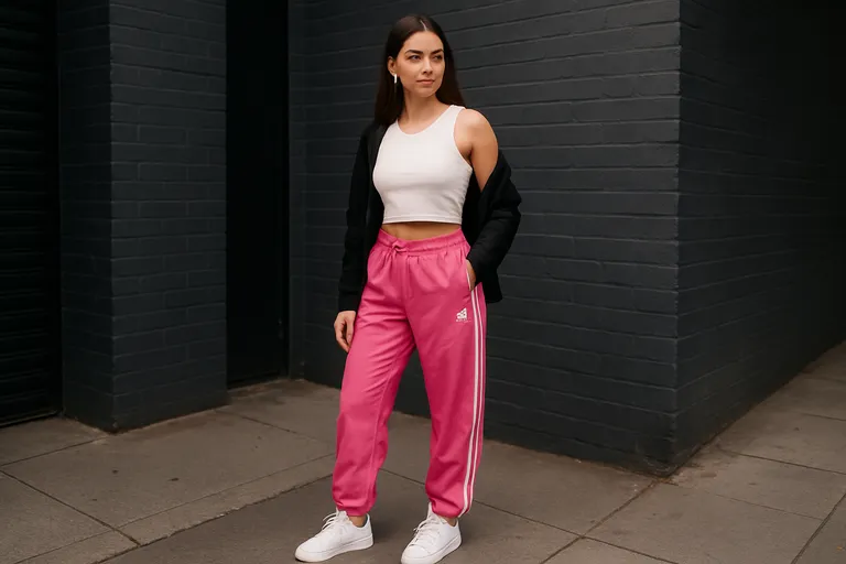 Zo style je je roze Adidas broek