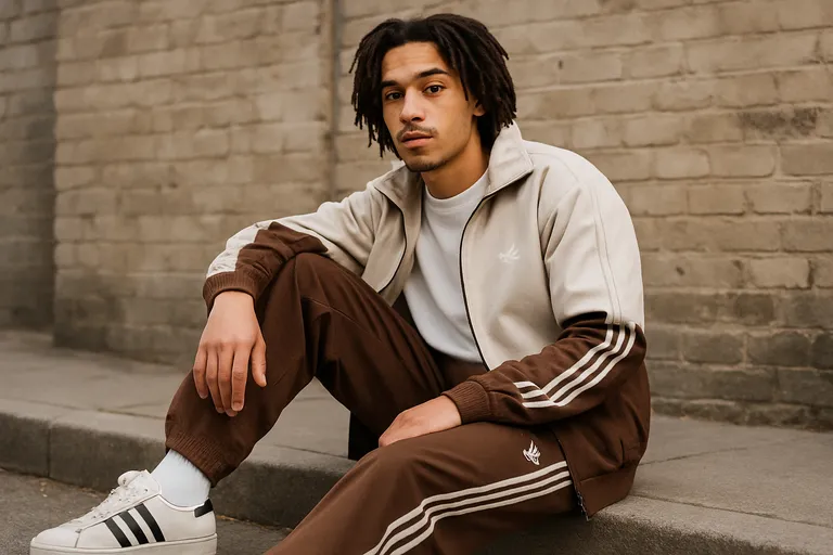Over de Adidas firebird broek bruin