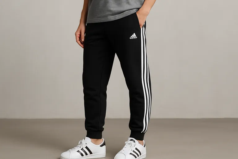 Wat is de Adidas essentials 3-stripes cuffed broek